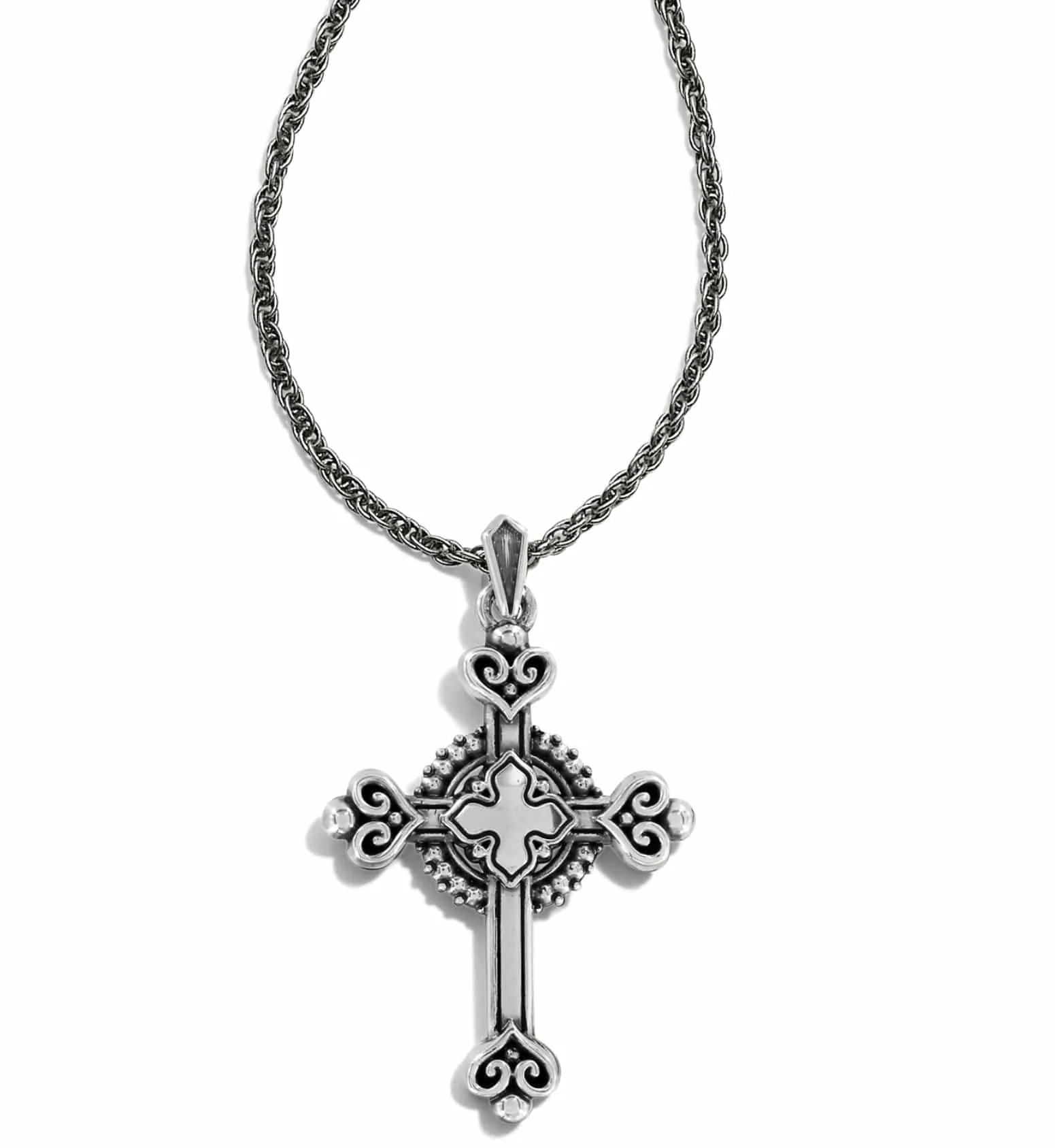 Alcazar Heart Small Cross Necklace