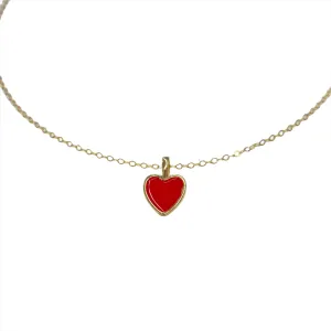 Alexa Large Heart Necklace | Gold