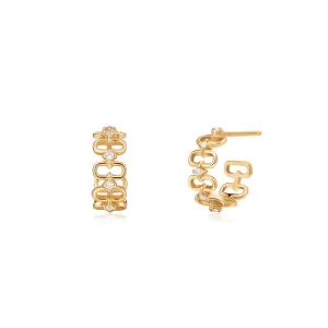 ANASTASIA | Diamond Paper Clip C-Hoop Earrings (Pair)