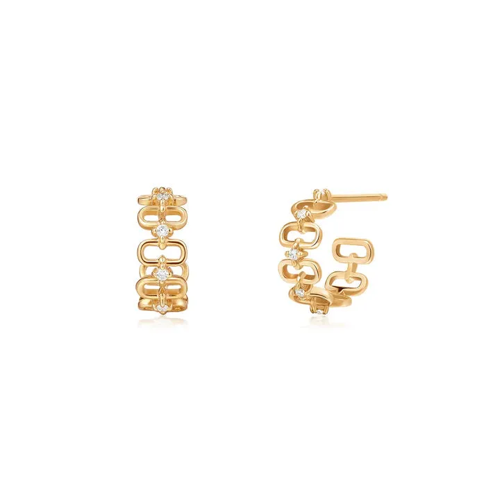 ANASTASIA | Diamond Paper Clip C-Hoop Earrings (Pair)