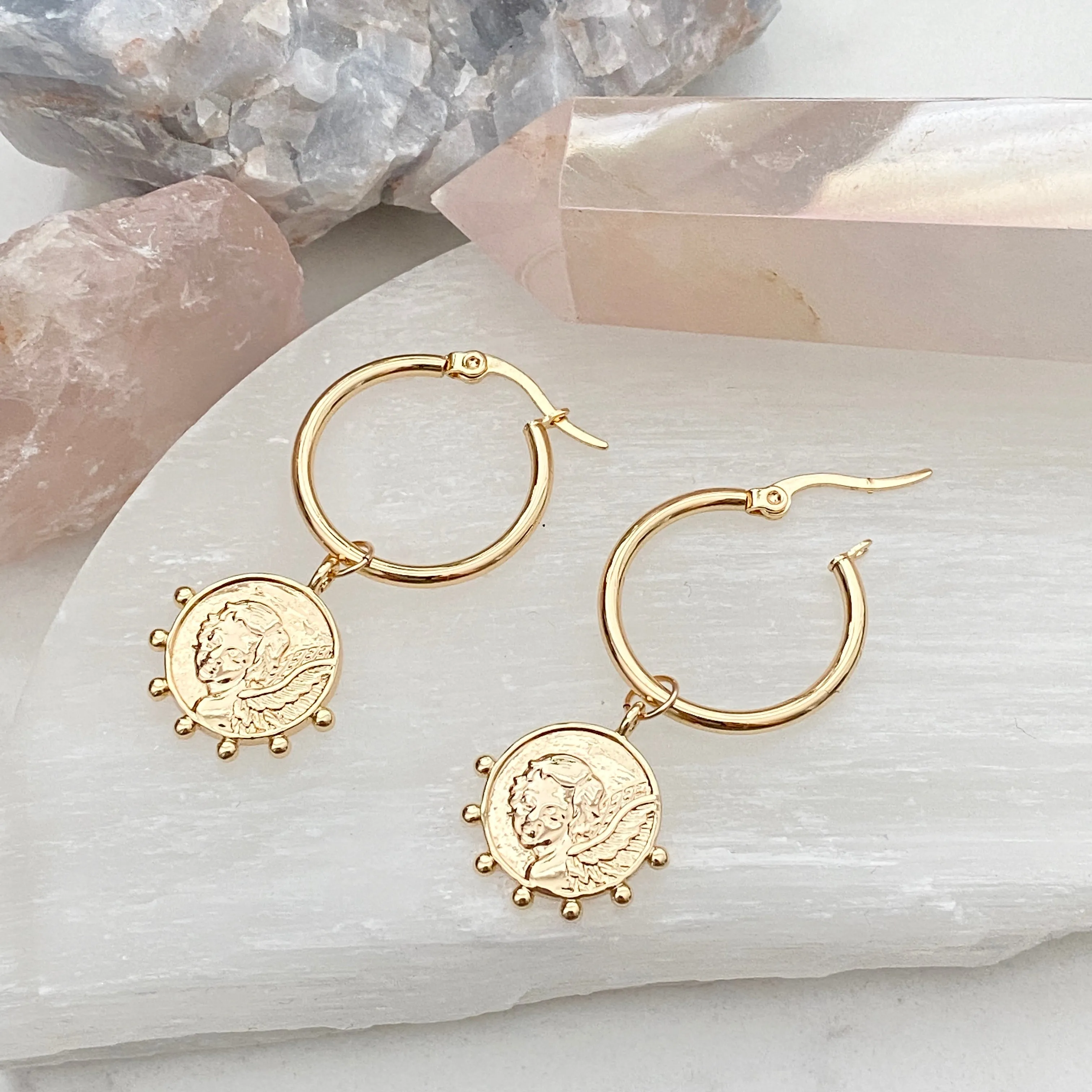 Angel Coin Hoops