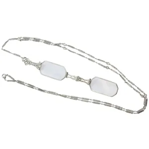 Antique Art Deco Platinum & Diamond Lorgnette & Chain .55 CTW