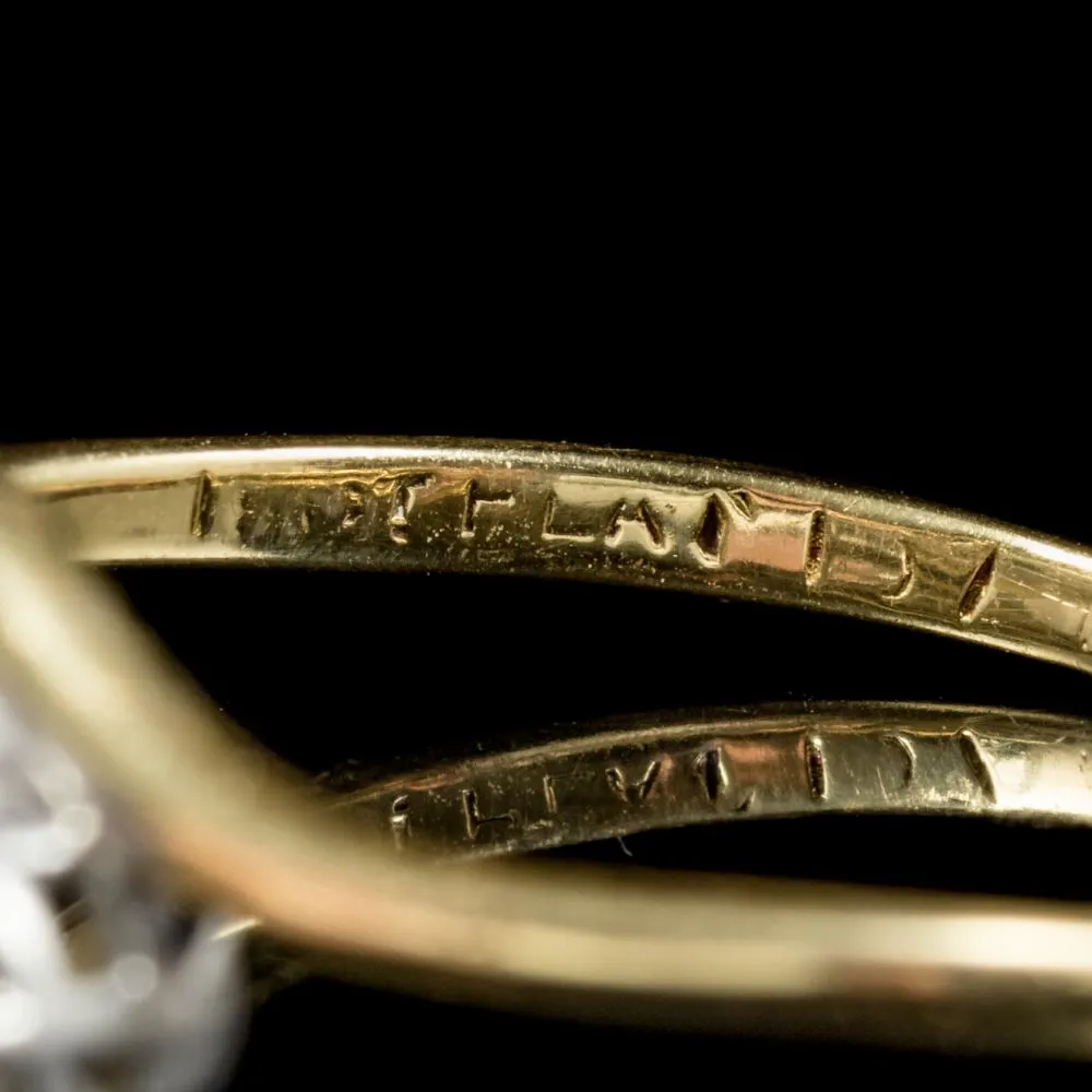 Antique Edwardian Twist Diamond Trilogy Ring 18Ct Gold Platinum Circa 1915