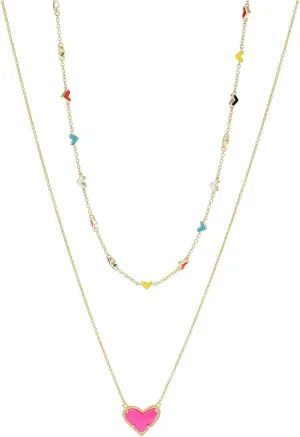 Ari Haven Pink Heart Necklace