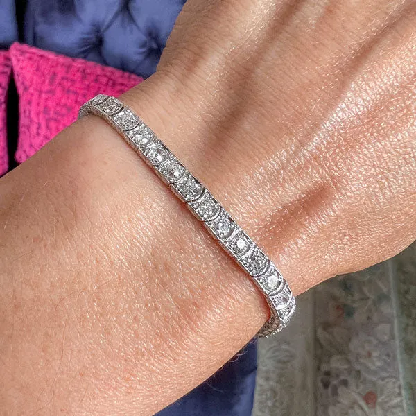 Art Deco Diamond Line Tennis Bracelet