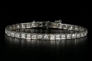 Art Deco Platinum 3 Carat Diamond Tennis Bracelet