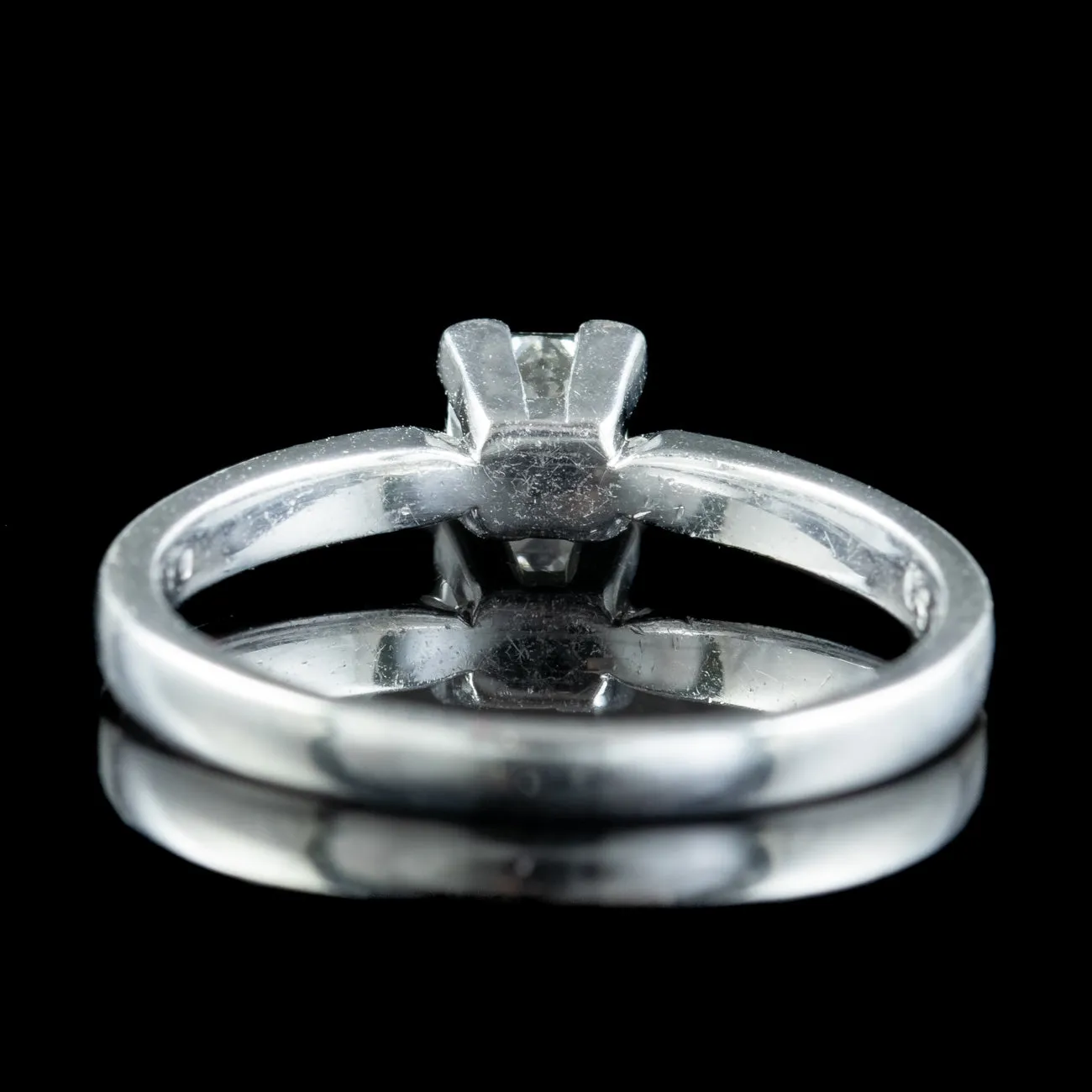Art Deco Style Diamond Solitaire Ring 0.48ct Princess Cut Diamond