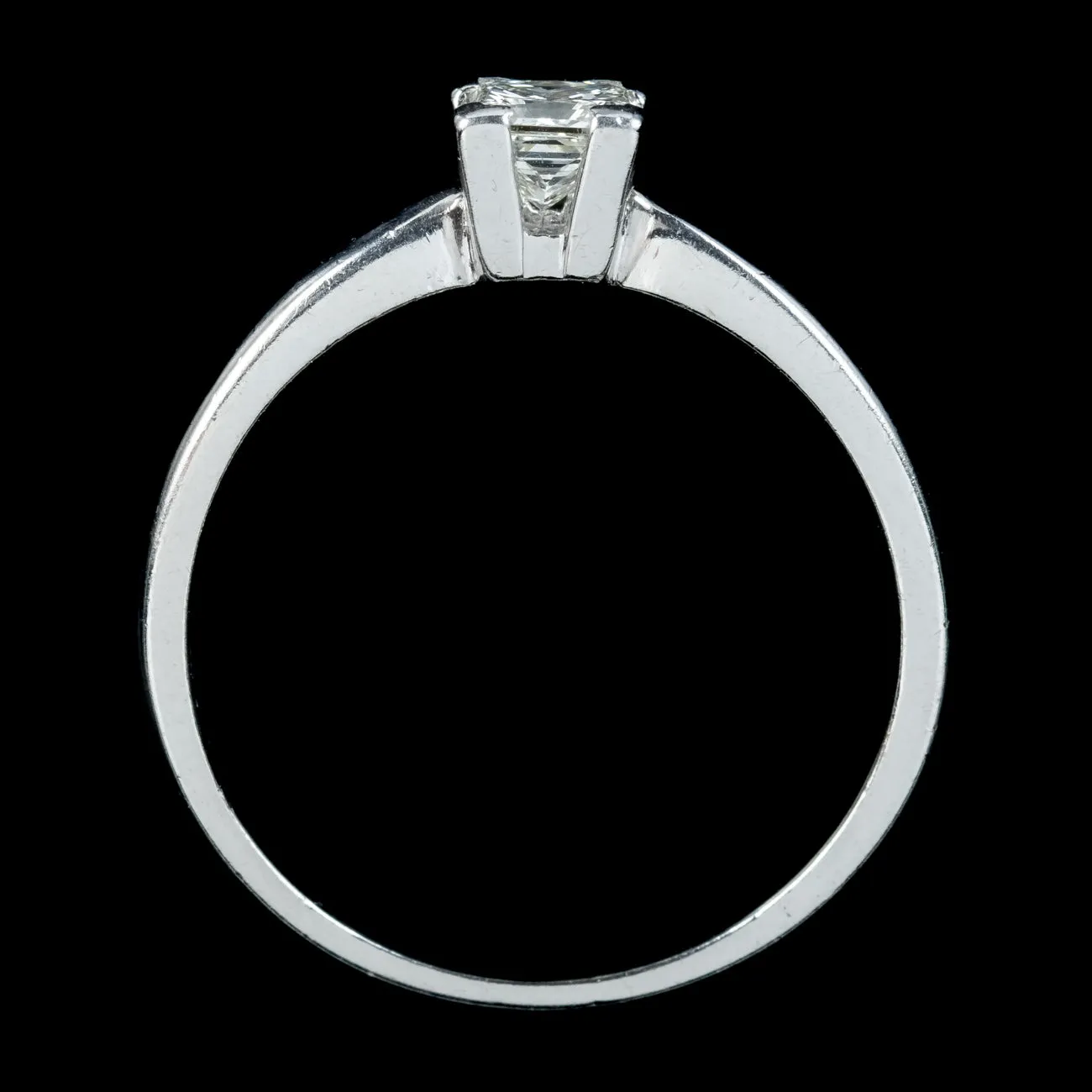 Art Deco Style Diamond Solitaire Ring 0.48ct Princess Cut Diamond