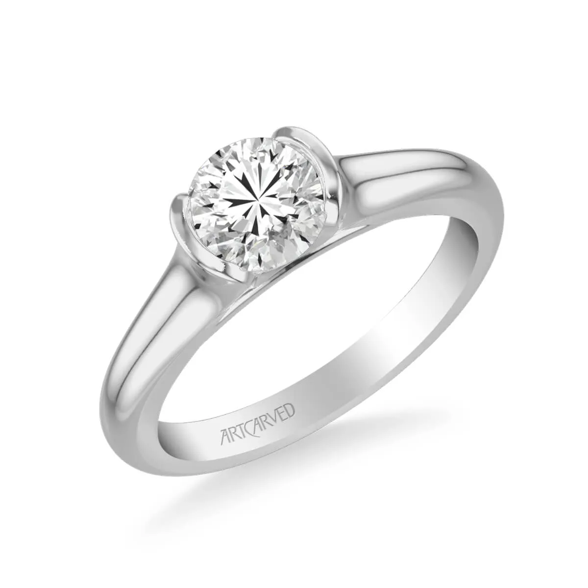 Artcarved "April" Half Bezel Set Diamond Engagement Ring