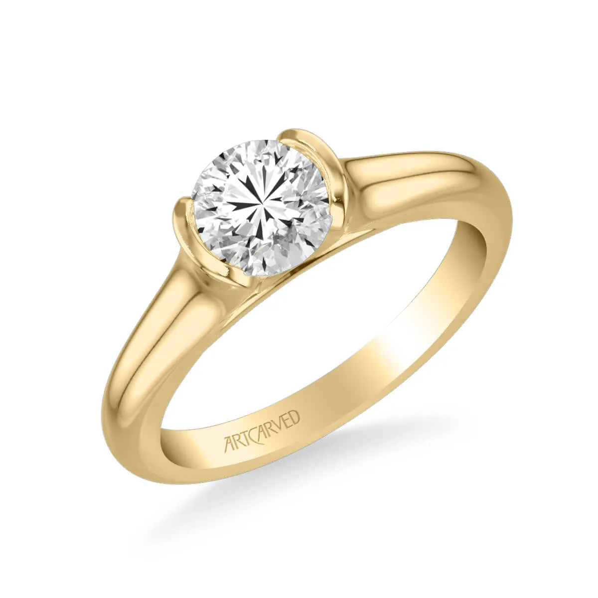 Artcarved "April" Half Bezel Set Diamond Engagement Ring