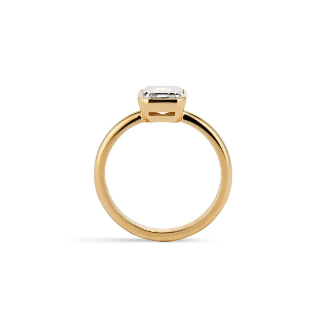 Asscher Moissanite Engagement Ring Yellow Gold Vintage Unique Engagement Ring For Women Asscher Diamond Wedding Anniversary Gift