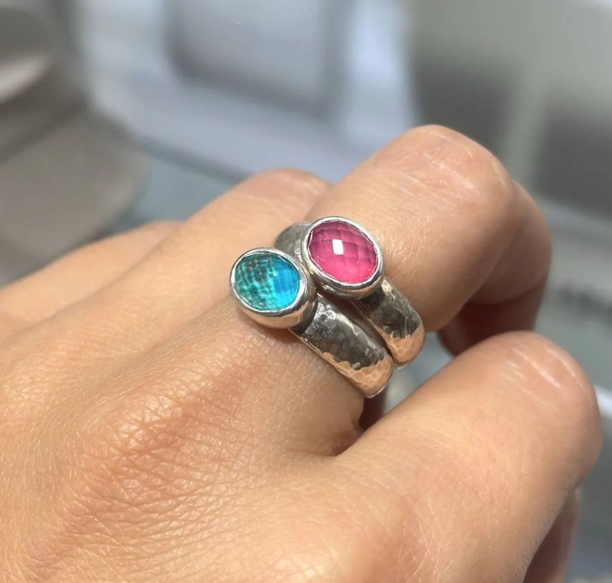 Athena small band ring with Tourmaline