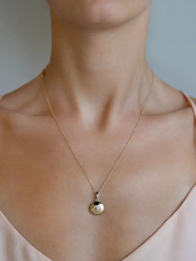 Aztec Mini Gold Locket