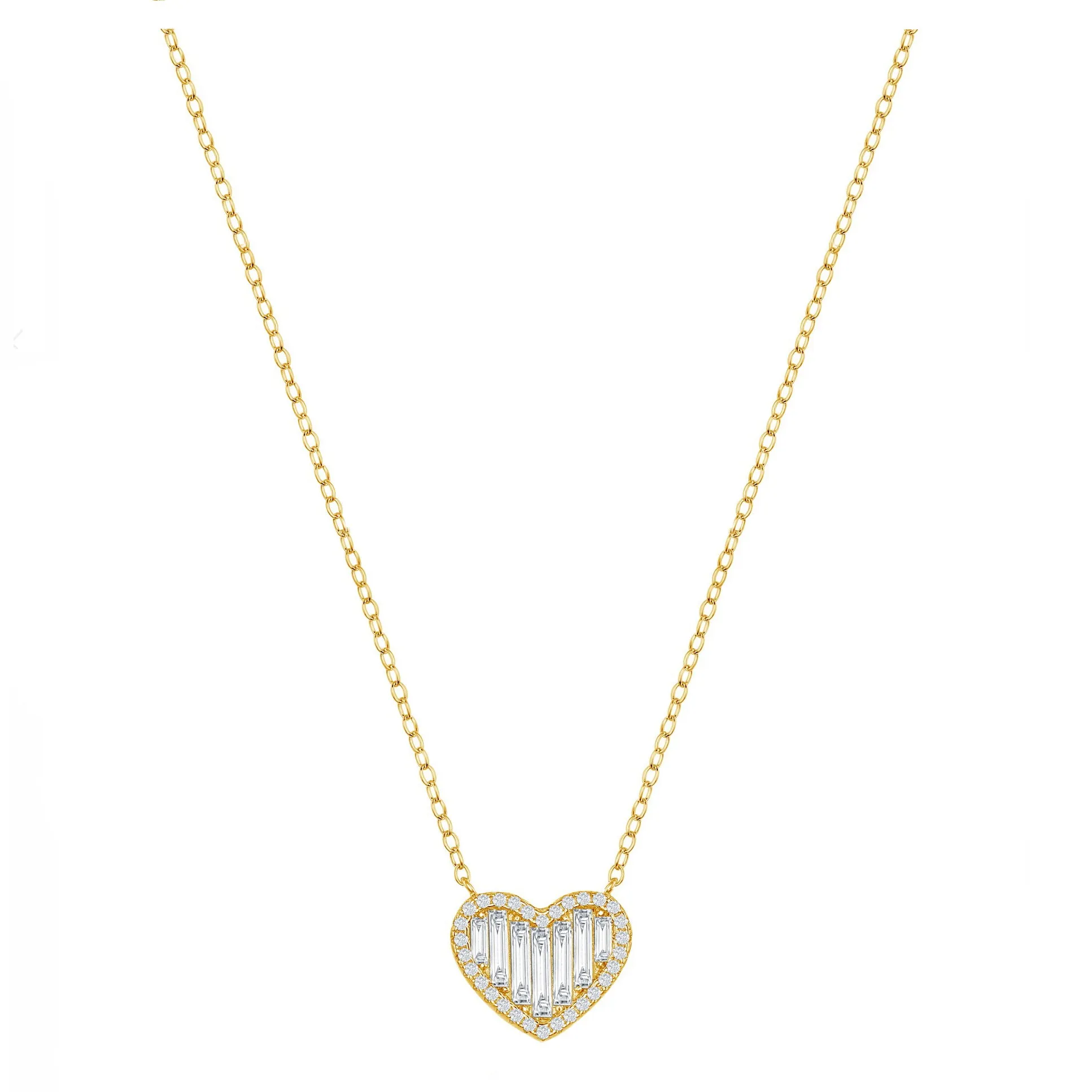 Baguette Heart Sparkle Necklace