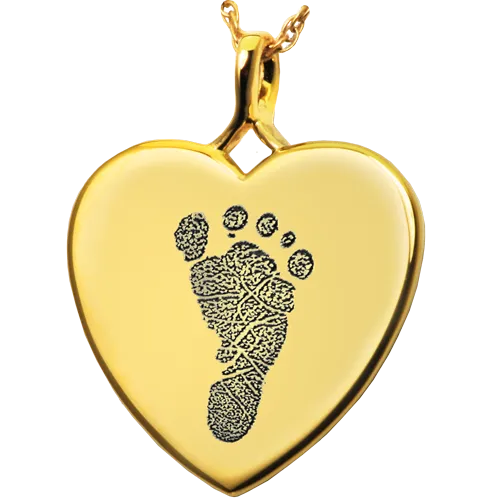 B&B Heart Footprint Pendant
