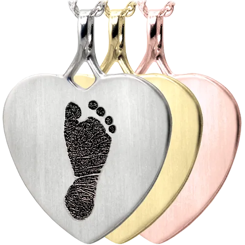 B&B Heart Footprint Pendant