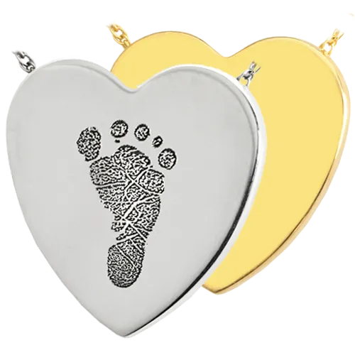 B&B Heart Footprint Pendant