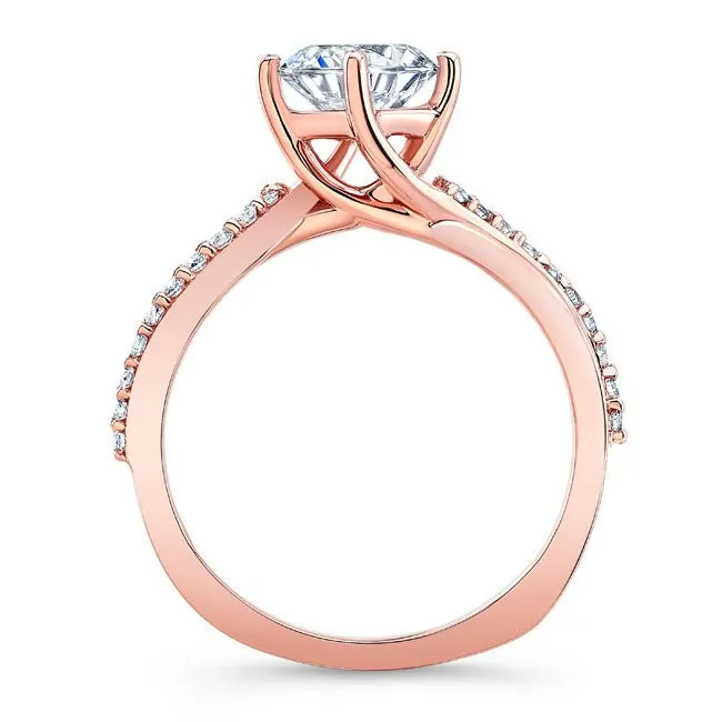 Barkev's Bypass Twist Prong Set Diamond Engagement Ring
