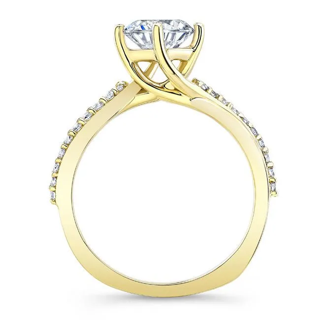 Barkev's Bypass Twist Prong Set Diamond Engagement Ring