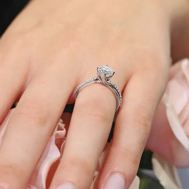Barkev's Bypass Twist Prong Set Diamond Engagement Ring
