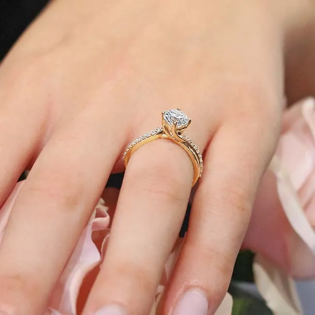 Barkev's Bypass Twist Prong Set Diamond Engagement Ring