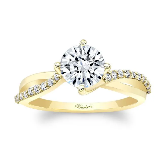 Barkev's Bypass Twist Prong Set Diamond Engagement Ring