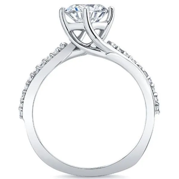 Barkev's Bypass Twist Prong Set Diamond Engagement Ring