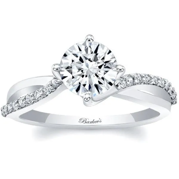 Barkev's Bypass Twist Prong Set Diamond Engagement Ring