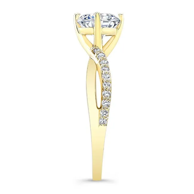 Barkev's Bypass Twist Prong Set Diamond Engagement Ring