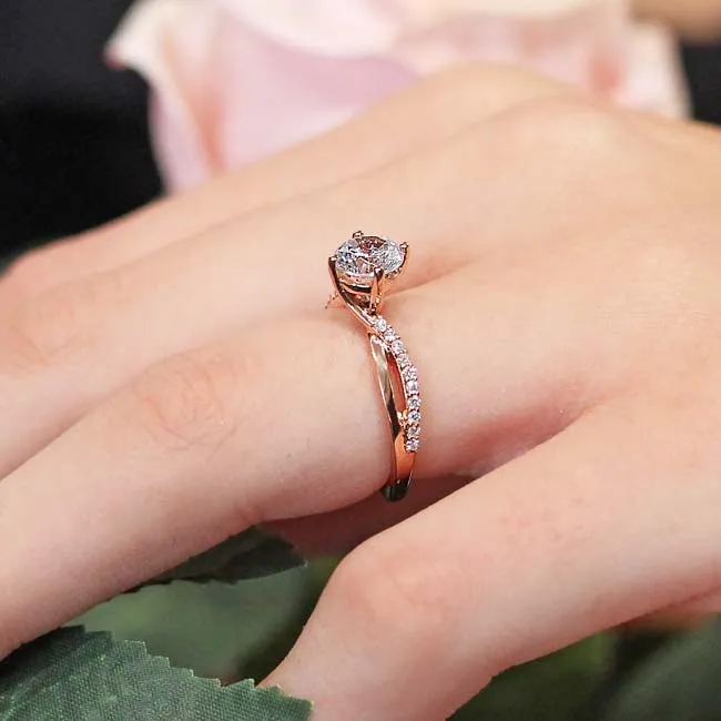 Barkev's Bypass Twist Prong Set Diamond Engagement Ring