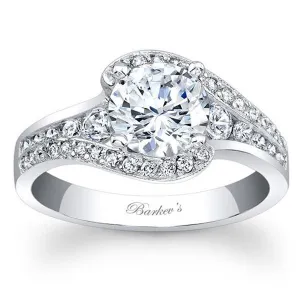 Barkev's Halo Swirl Prong Set Diamond Engagement Ring