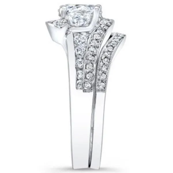 Barkev's Halo Swirl Prong Set Diamond Engagement Ring