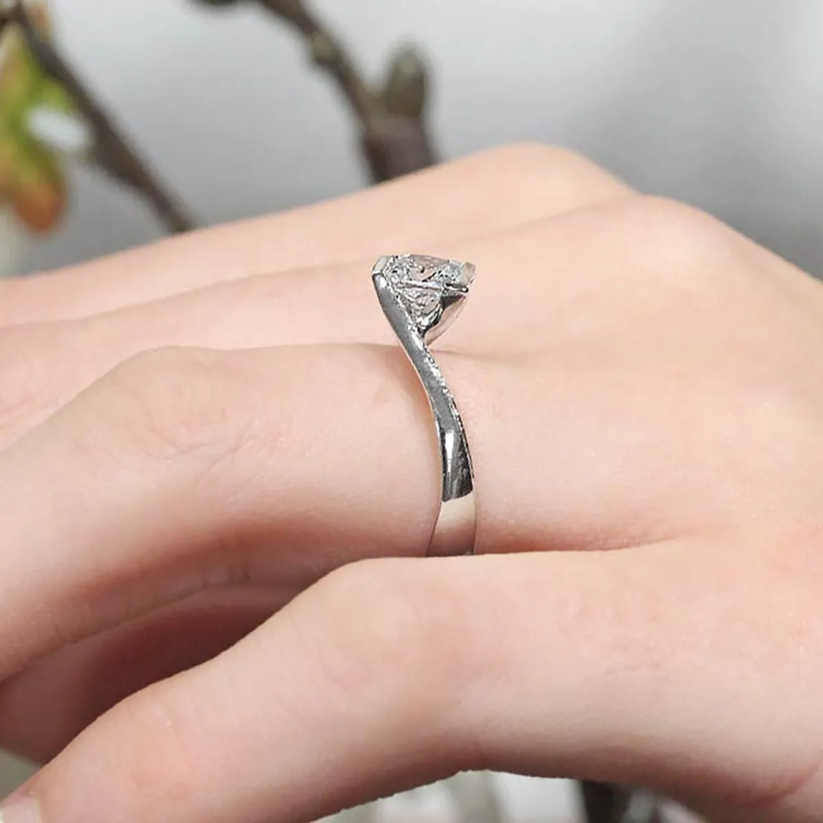 Barkev's Split Cathedral Shank Princess Cut Diamond Engagement Ring