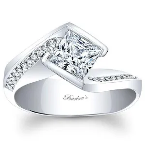 Barkev's Split Cathedral Shank Princess Cut Diamond Engagement Ring