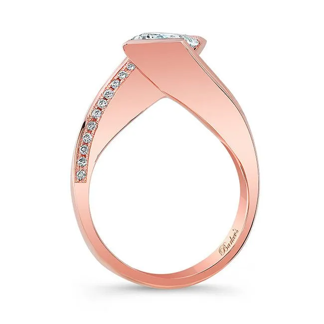Barkev's Split Cathedral Shank Princess Cut Diamond Engagement Ring