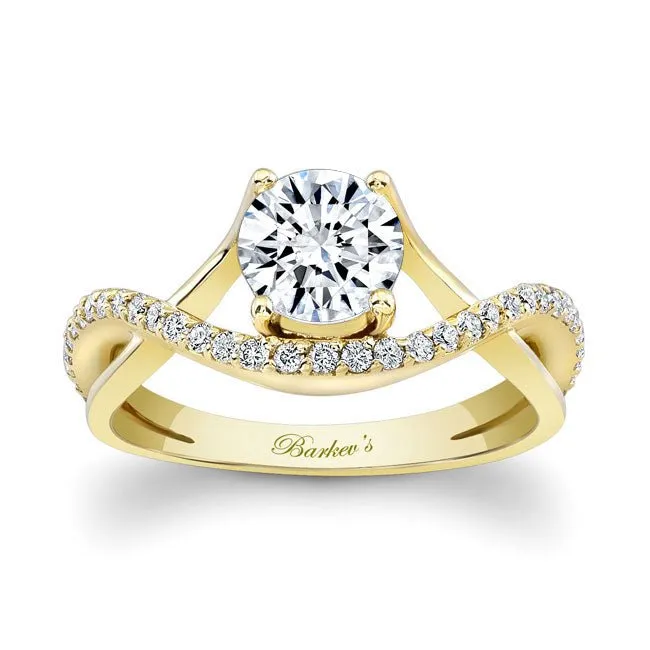 Barkev's Split Shank Bypass Twist Diamond Engagement Ring
