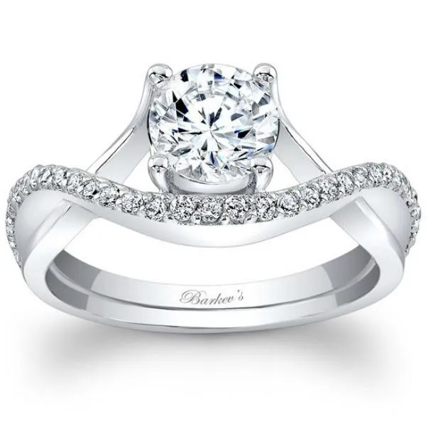 Barkev's Split Shank Bypass Twist Diamond Engagement Ring