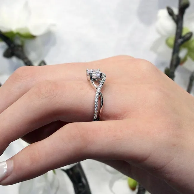 Barkev's Split Shank Bypass Twist Diamond Engagement Ring