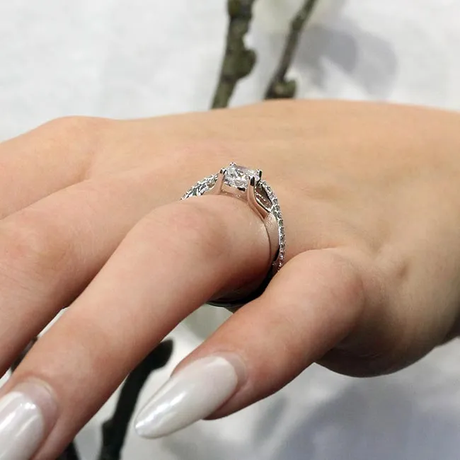 Barkev's Split Shank Bypass Twist Diamond Engagement Ring