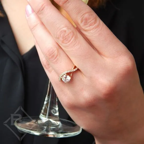 Barkev's Split Shank Bypass Twist Diamond Engagement Ring