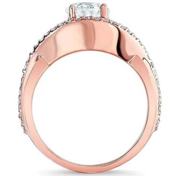 Barkev's Split Shank Bypass Twist Diamond Engagement Ring