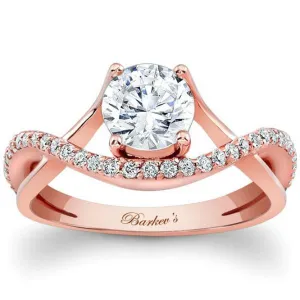 Barkev's Split Shank Bypass Twist Diamond Engagement Ring