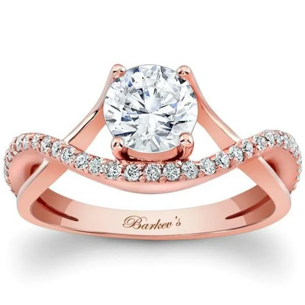 Barkev's Split Shank Bypass Twist Diamond Engagement Ring