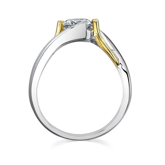 Barkev's Swirl Solitaire Diamond Engagement Ring