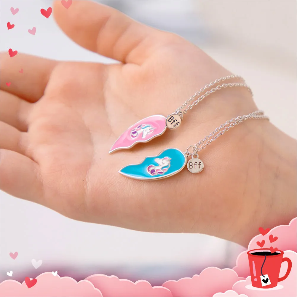 Best Friends Heart Unicorn Kids / Children's / Girls Pendant/Necklace Share - Sterling Silver