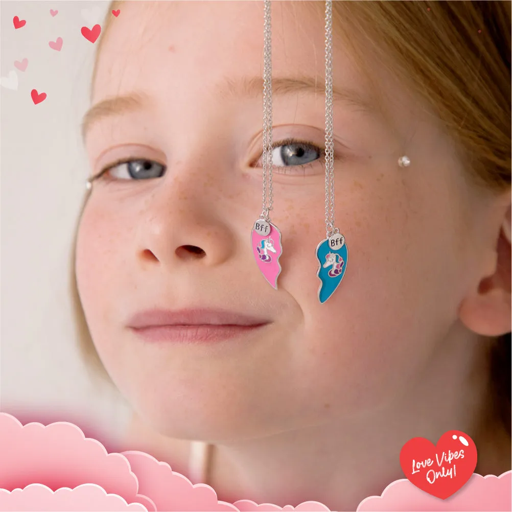 Best Friends Heart Unicorn Kids / Children's / Girls Pendant/Necklace Share - Sterling Silver