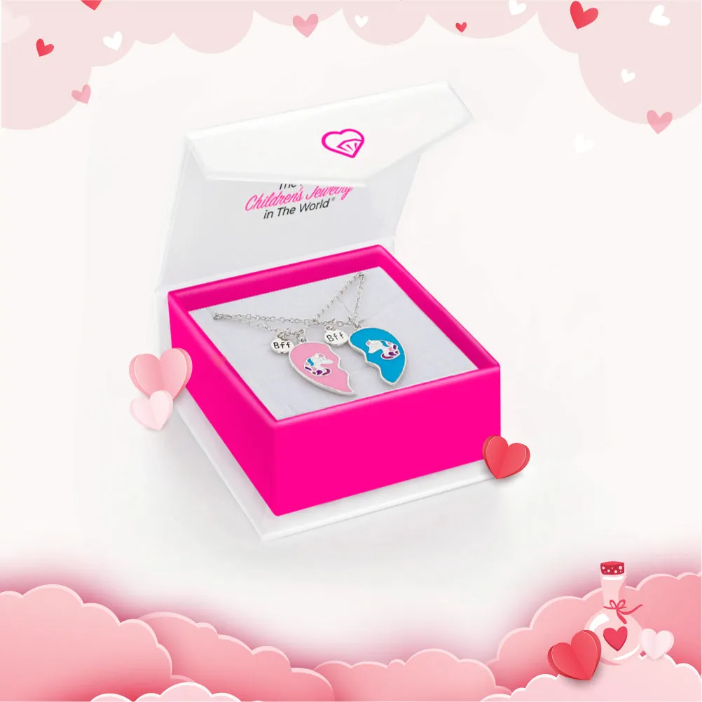 Best Friends Heart Unicorn Kids / Children's / Girls Pendant/Necklace Share - Sterling Silver