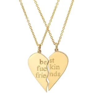 Best Fuckin Friends (2 Piece) Heart Necklaces