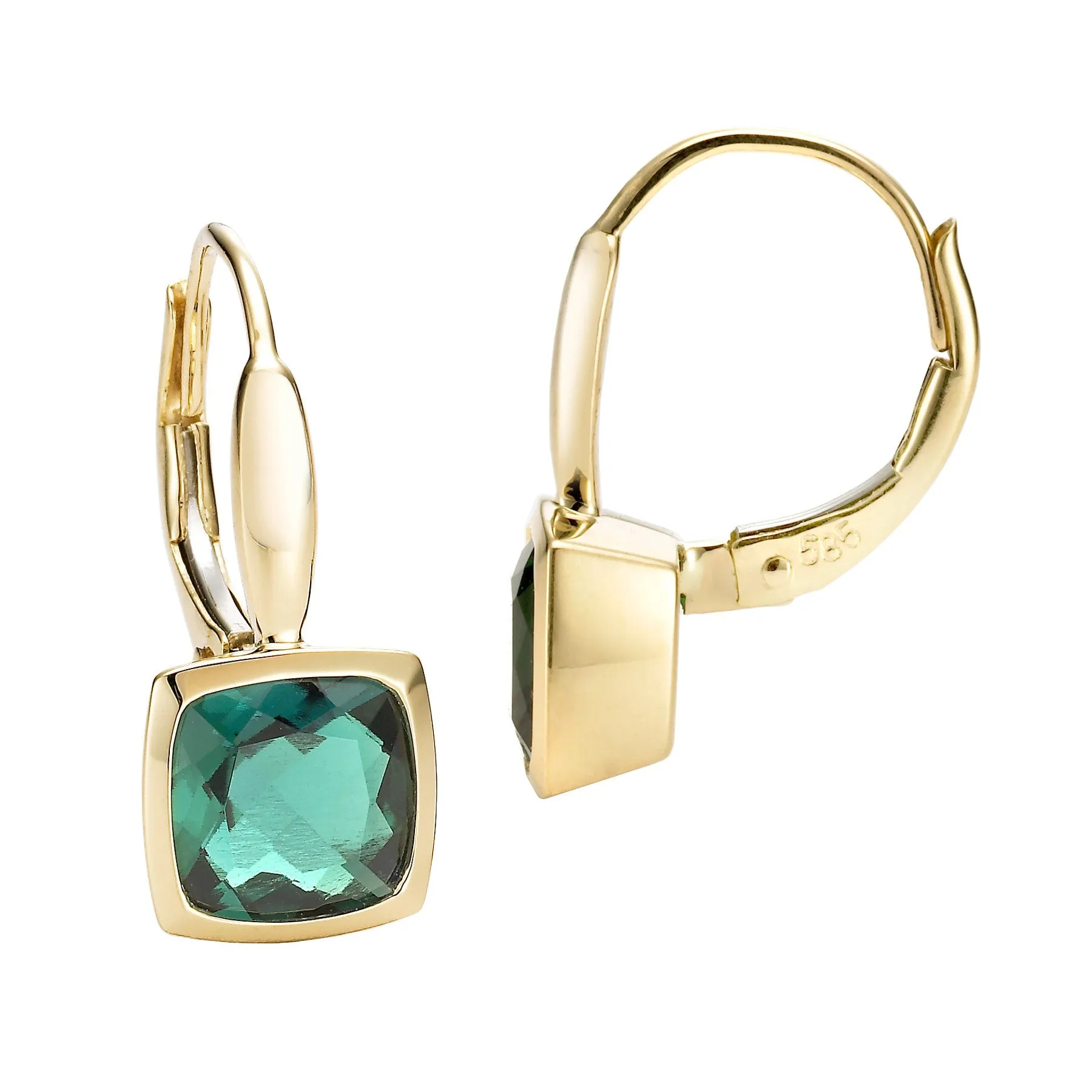 Bezel Set Emerald Earrings
