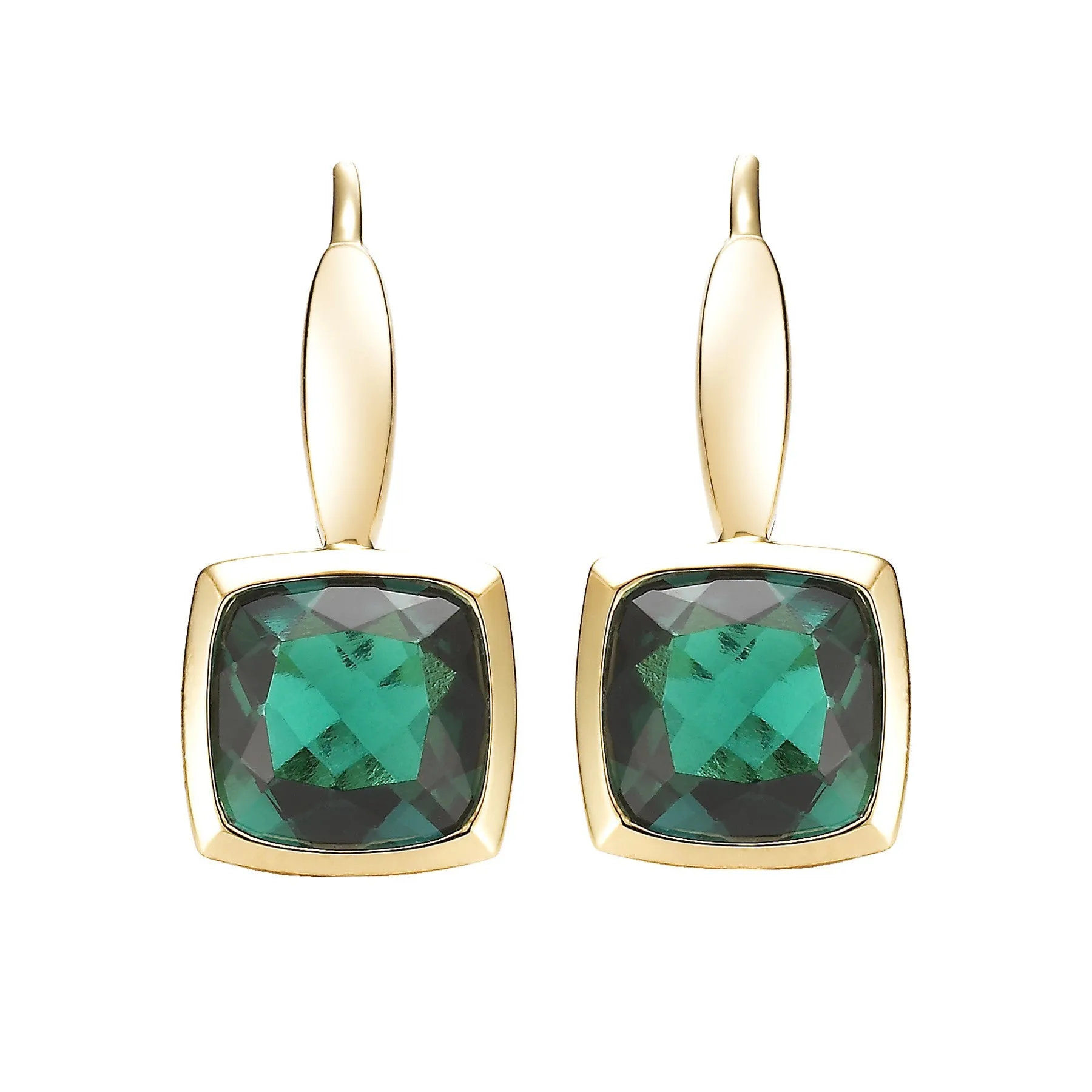 Bezel Set Emerald Earrings